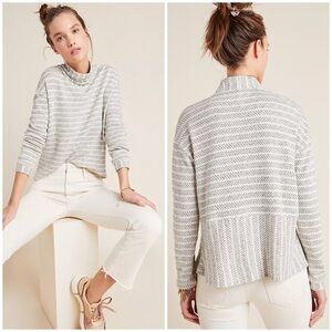 Anthropologie Amadi Sweater S Mock Neck Chevron